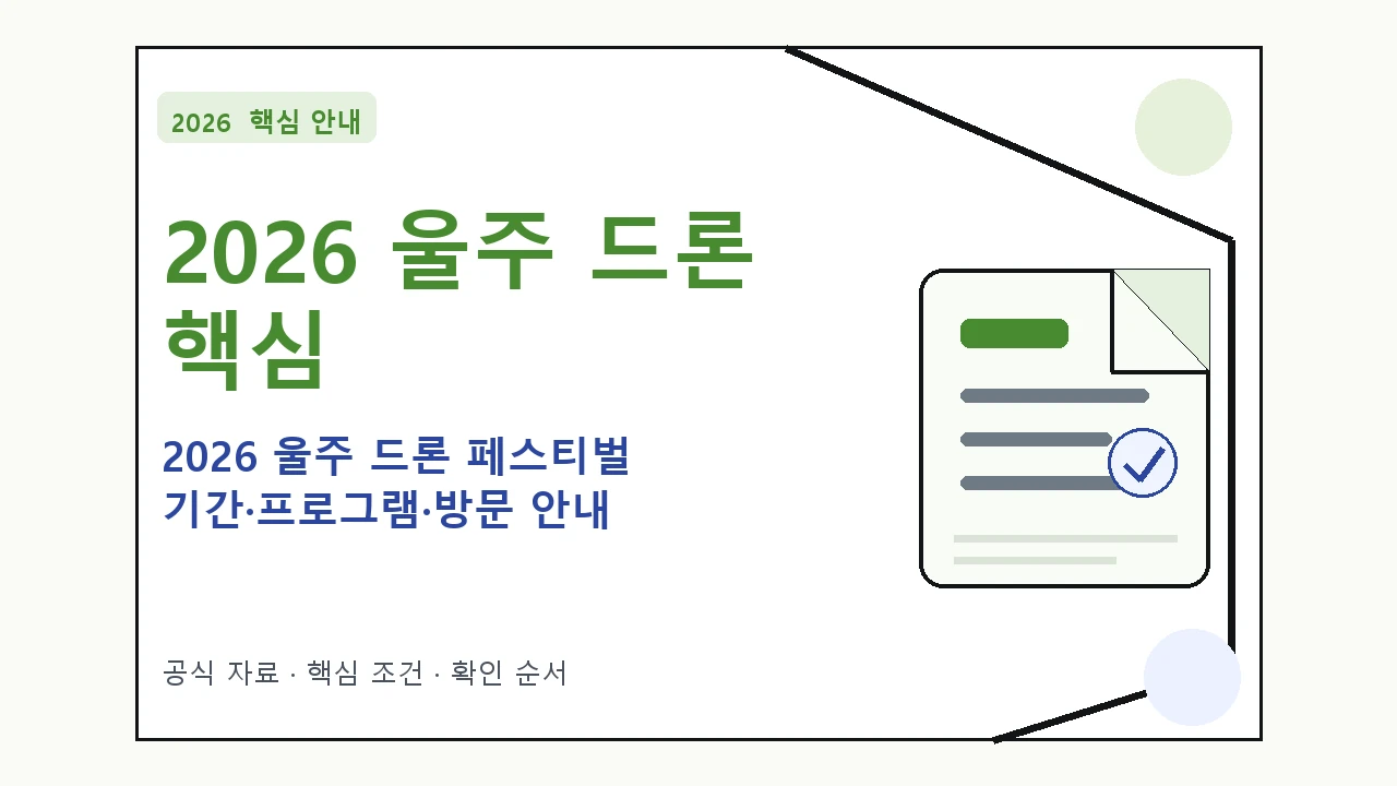 2026 울주 드론 페스티벌 기간·프로그램·방문 안내